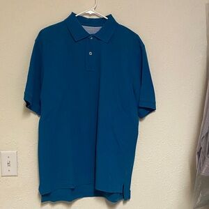 Lands and short sleeve Men's Blue Polo Shirt